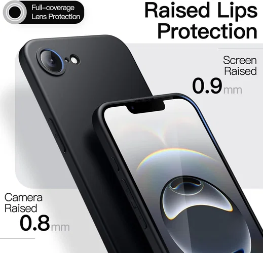 Apple iPhone 17e / 16e Hoesje Matte Back Cover Dun TPU Zwart afbeelding 4