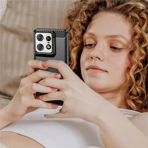 Motorola Edge 50 Pro Hoesje Geborsteld TPU Flexibele Back Cover Zwart afbeelding 8