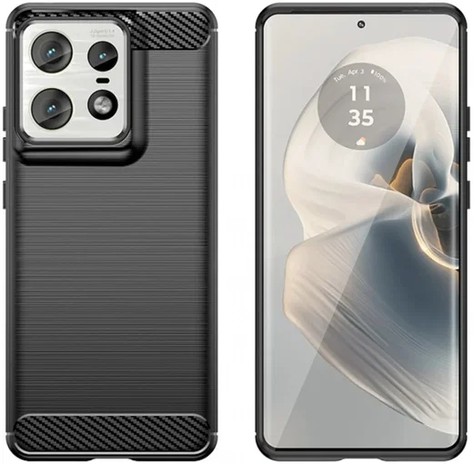 Motorola Edge 50 Pro Hoesje Geborsteld TPU Flexibele Back Cover Zwart afbeelding 10