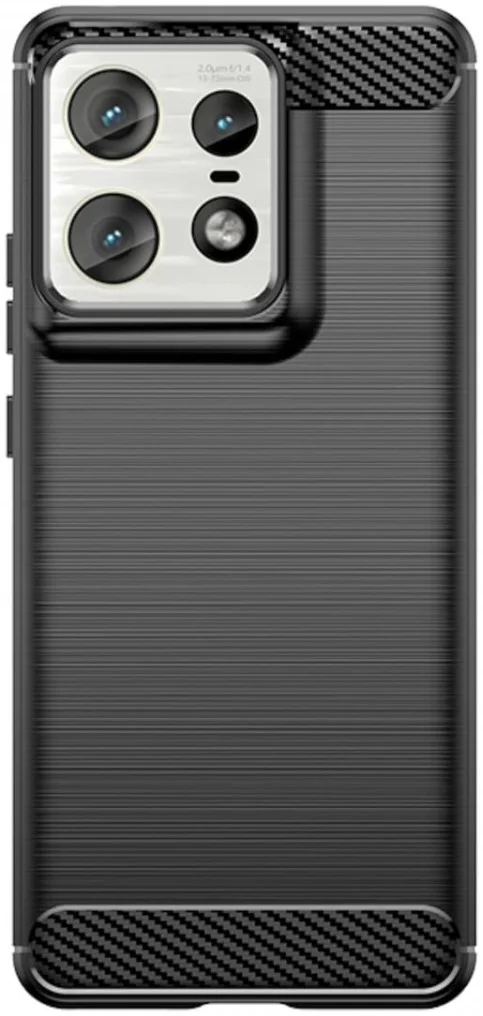 Motorola Edge 50 Pro Hoesje Geborsteld TPU Flexibele Back Cover Zwart afbeelding 2