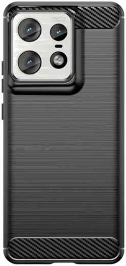 Motorola Edge 50 Pro Hoesje Geborsteld TPU Flexibele Back Cover Zwart afbeelding 2