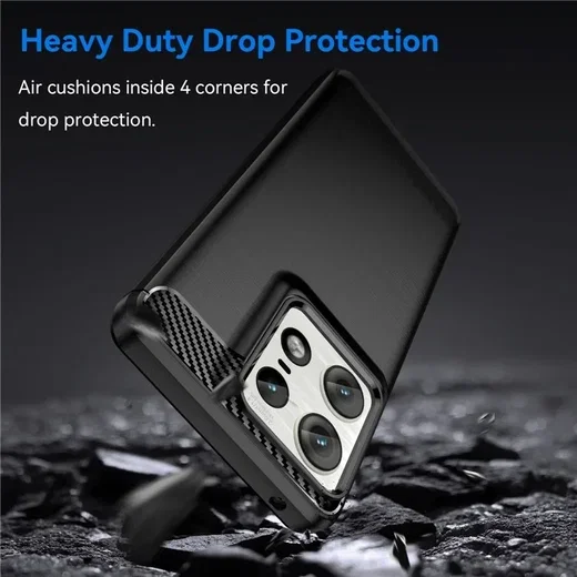 Motorola Edge 50 Pro Hoesje Geborsteld TPU Flexibele Back Cover Zwart afbeelding 6