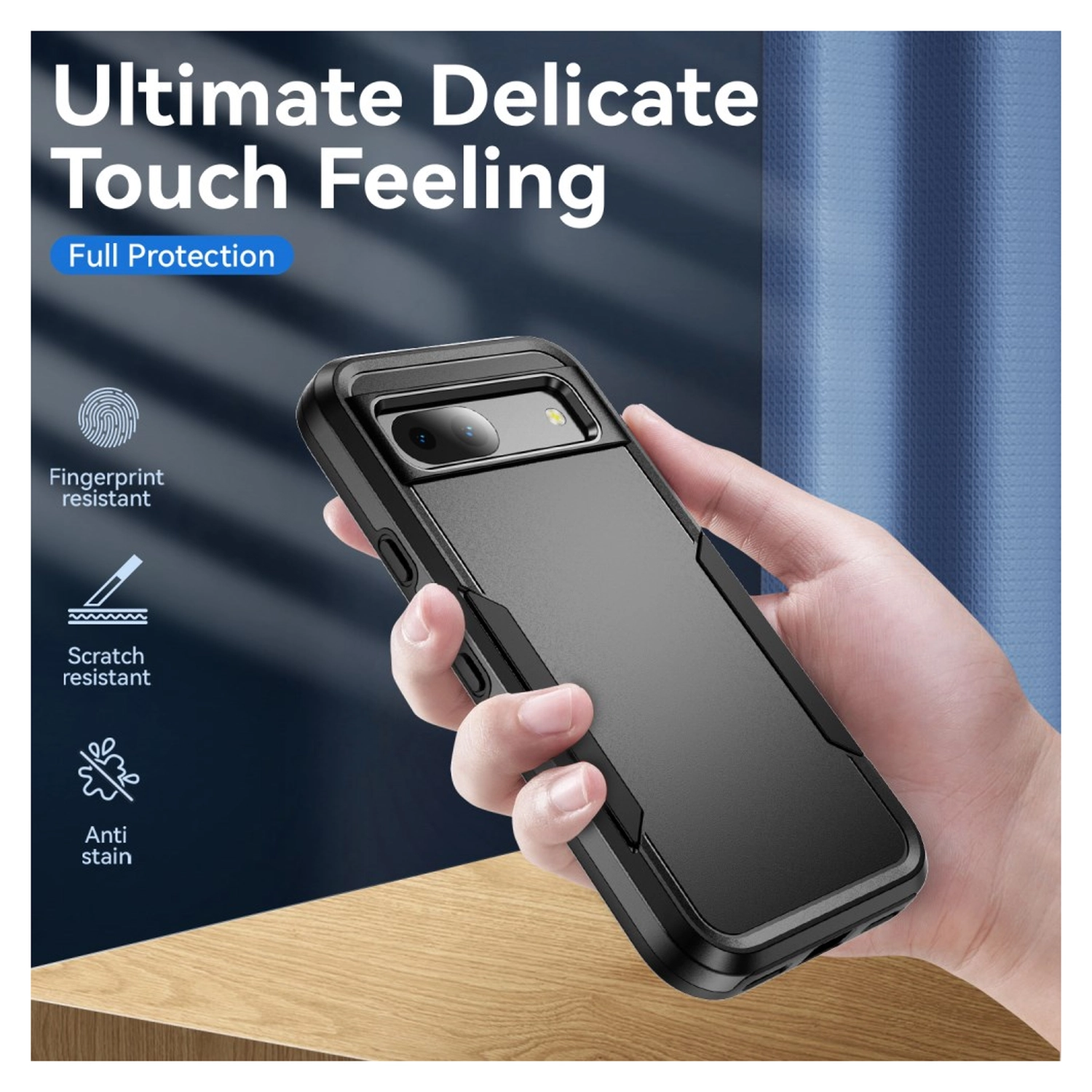 Google Pixel 8a Hoesje Schokbestendige Hardcase Back Cover Zwart afbeelding 4