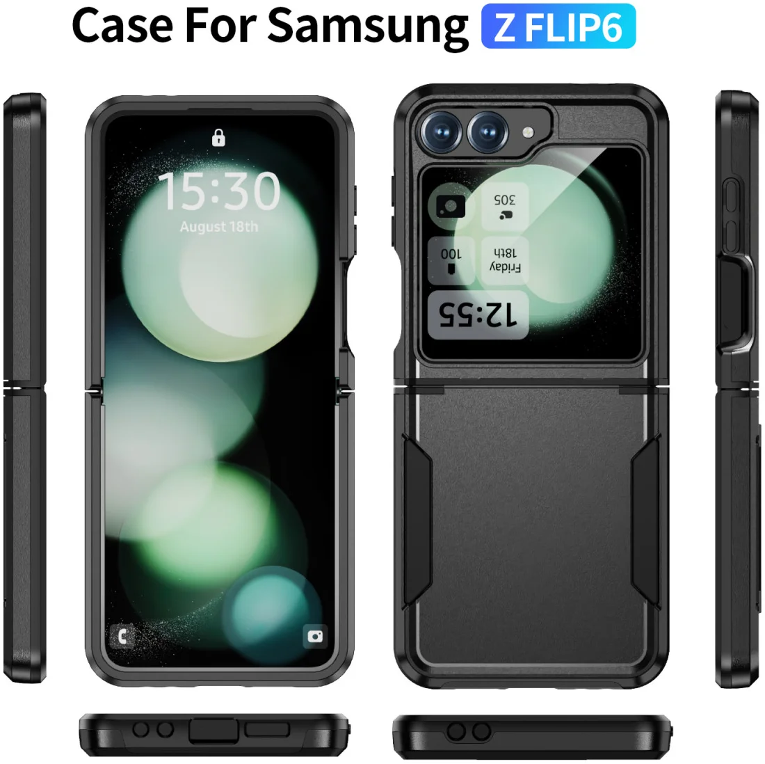Samsung Galaxy Z Flip 6 Hoesje Schokbestendige Hard Case Back Cover Zwart afbeelding 10