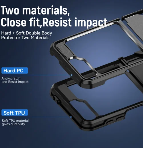 Samsung Galaxy Z Flip 6 Hoesje Schokbestendige Hard Case Back Cover Zwart afbeelding 8