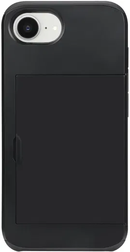 Apple iPhone 16e Hoesje met Slider Kaarthouder Back Cover Zwart afbeelding 9