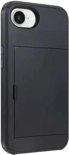 Apple iPhone 16e Hoesje met Slider Kaarthouder Back Cover Zwart afbeelding 10