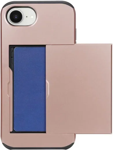 Apple iPhone 17e / 16e Hoesje met Slider Kaarthouder Back Cover Roze afbeelding 12