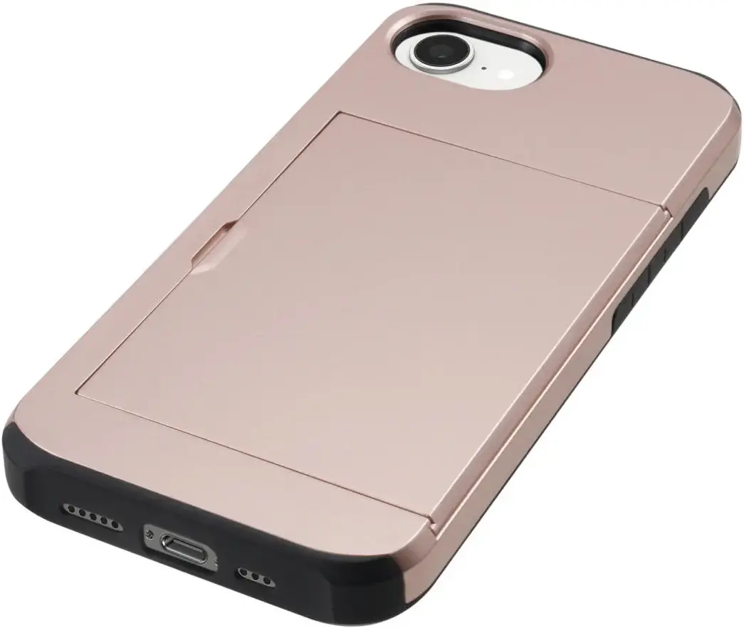 Apple iPhone 17e / 16e Hoesje met Slider Kaarthouder Back Cover Roze afbeelding 17
