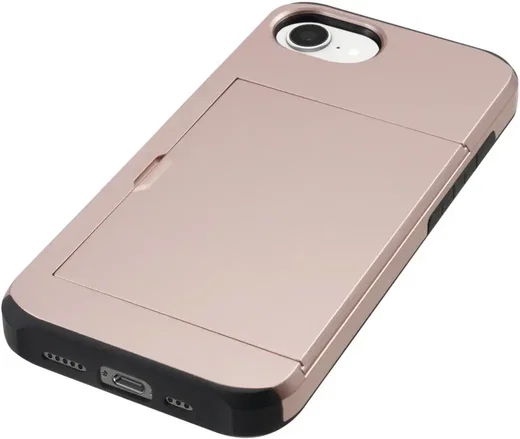 Apple iPhone 17e / 16e Hoesje met Slider Kaarthouder Back Cover Roze afbeelding 17
