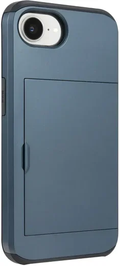 iPhone 17e/16e Hoesje met Pasjeshouder Slider voor 2 Pasjes Blauw afbeelding 12