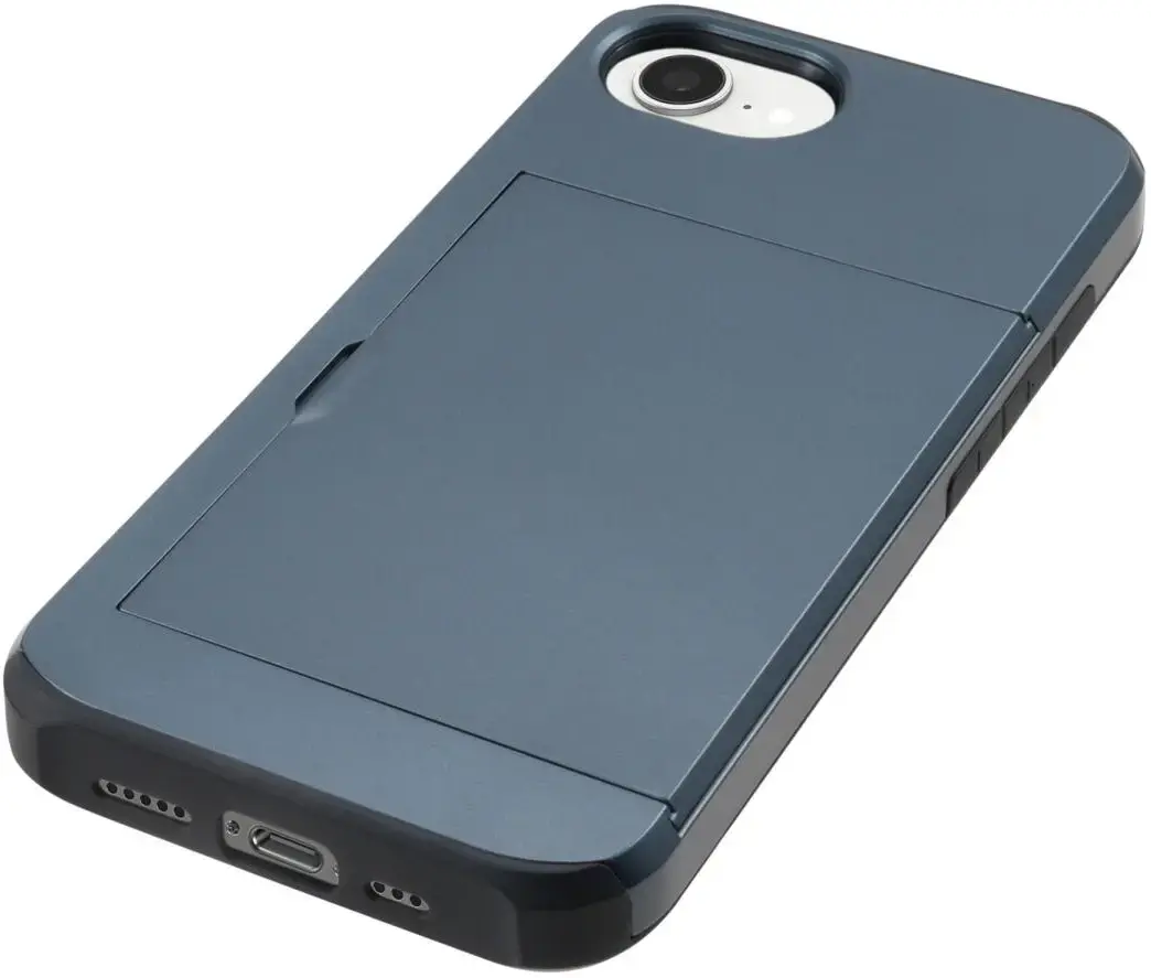 iPhone 17e/16e Hoesje met Pasjeshouder Slider voor 2 Pasjes Blauw afbeelding 16