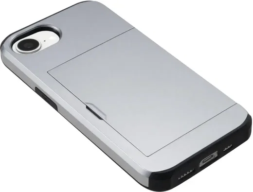 Apple iPhone 17e / 16e Hoesje met Slider Kaarthouder Back Cover Grijs afbeelding 15