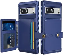 Google Pixel 8a 3 in 1 Back Cover Portemonnee Hoesje Blauw afbeelding