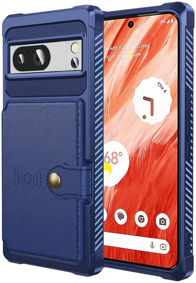 Google Pixel 8a 3 in 1 Back Cover Portemonnee Hoesje Blauw afbeelding 2