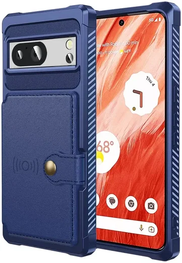 Google Pixel 8a 3 in 1 Back Cover Portemonnee Hoesje Blauw afbeelding 2