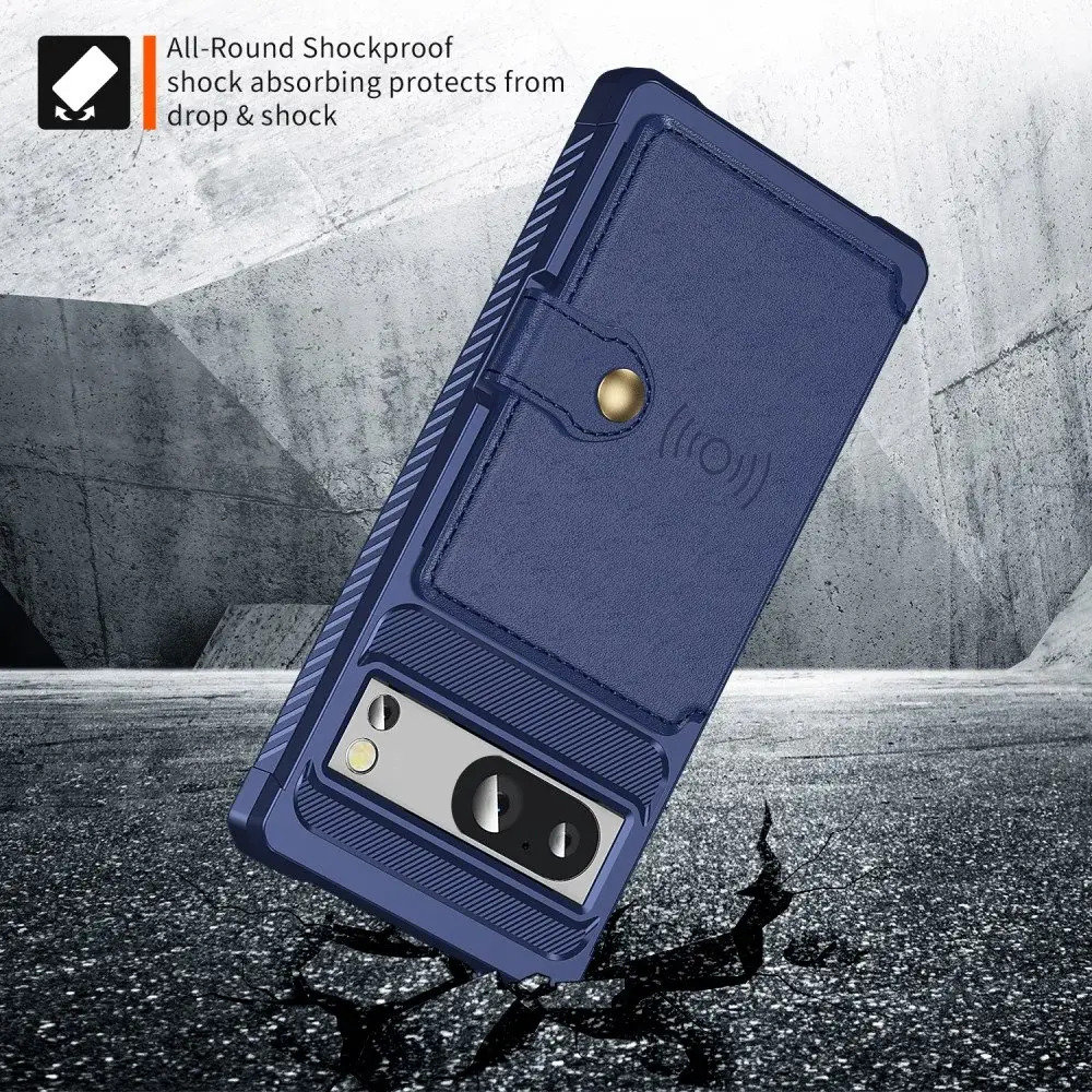 Google Pixel 8a 3 in 1 Back Cover Portemonnee Hoesje Blauw afbeelding 5