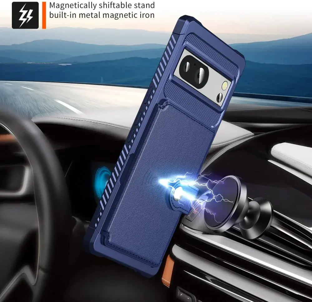 Google Pixel 8a 3 in 1 Back Cover Portemonnee Hoesje Blauw afbeelding 8