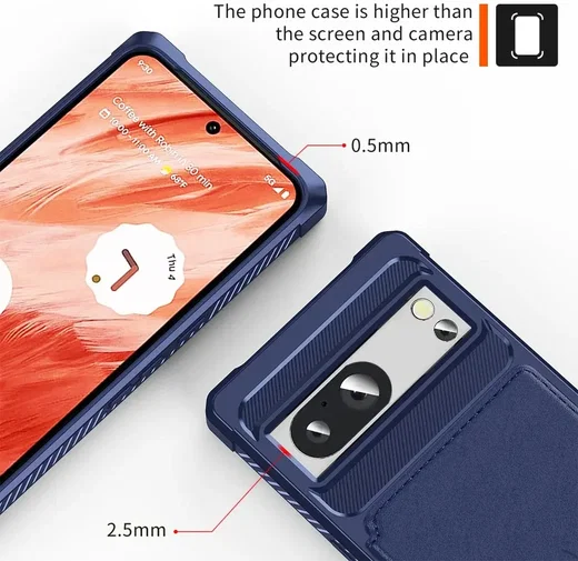 Google Pixel 8a 3 in 1 Back Cover Portemonnee Hoesje Blauw afbeelding 9
