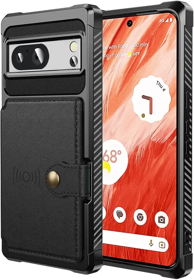 Google Pixel 8a 3 in 1 Back Cover Portemonnee Hoesje Zwart afbeelding 9