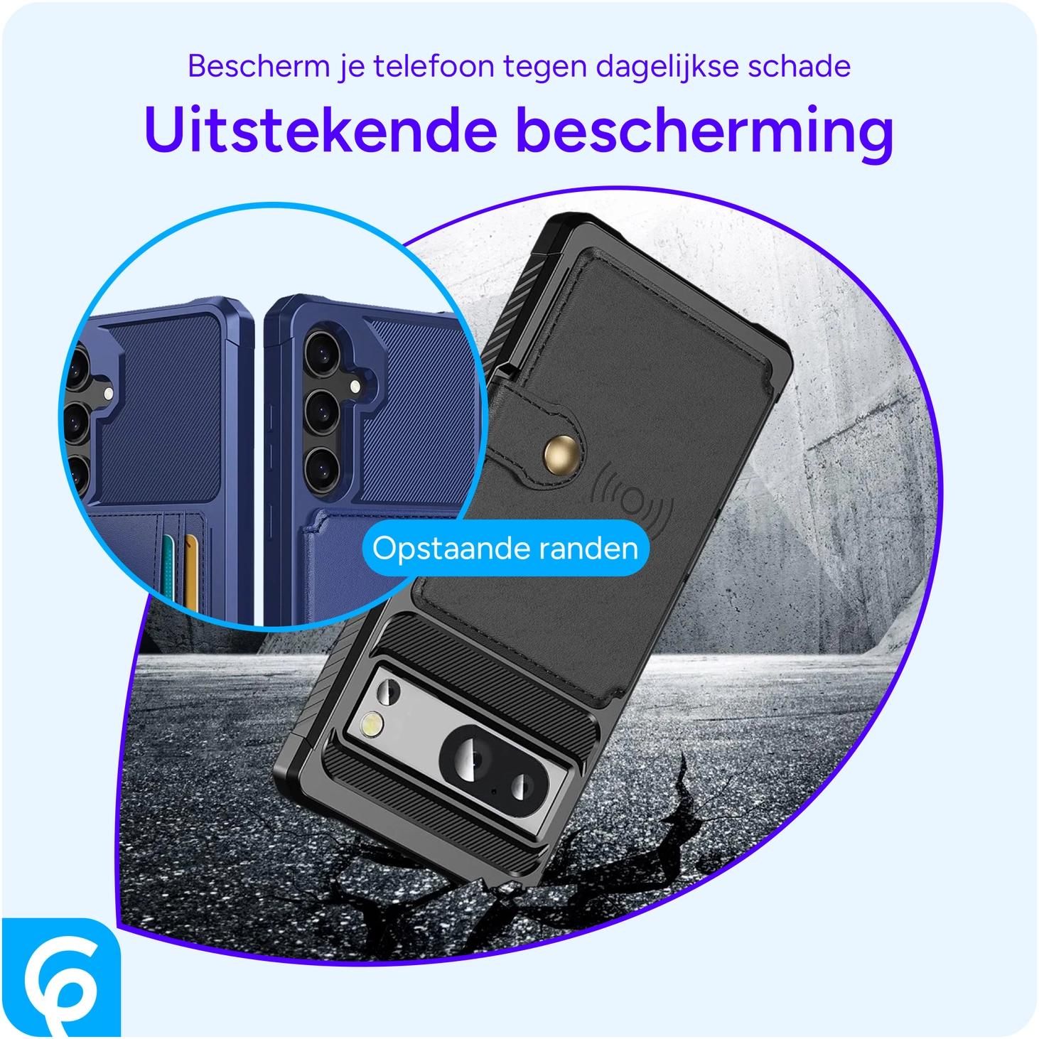 Google Pixel 8a 3 in 1 Back Cover Portemonnee Hoesje Zwart afbeelding 3