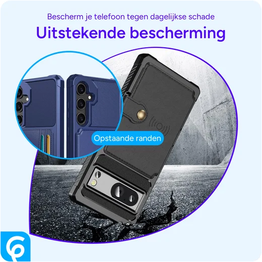 Google Pixel 8a 3 in 1 Back Cover Portemonnee Hoesje Zwart afbeelding 3