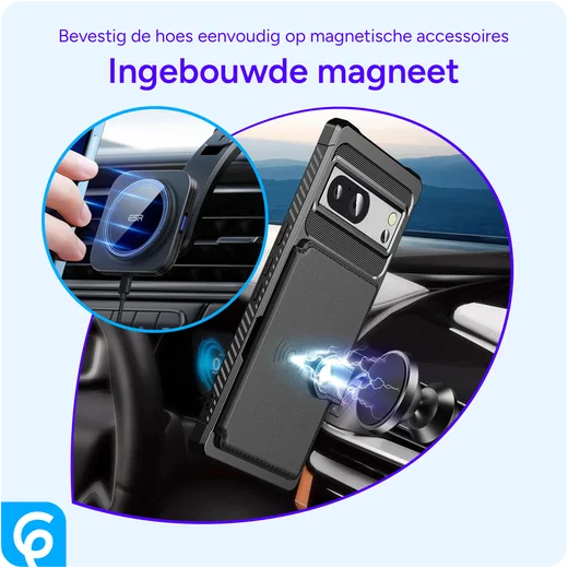 Google Pixel 8a 3 in 1 Back Cover Portemonnee Hoesje Zwart afbeelding 8
