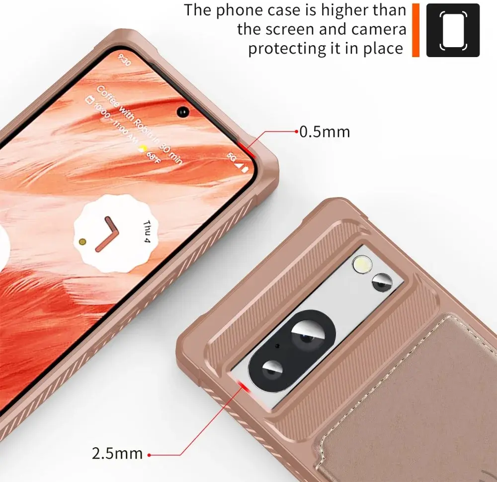 Google Pixel 8a 3 in 1 Back Cover Portemonnee Hoesje Roze afbeelding 9