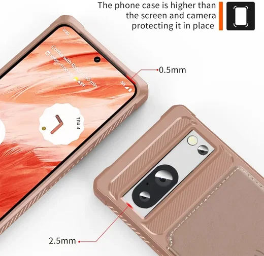 Google Pixel 8a 3 in 1 Back Cover Portemonnee Hoesje Roze afbeelding 9