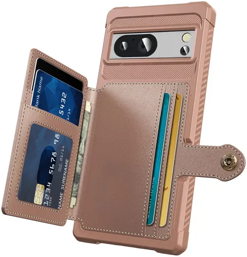 Google Pixel 8a 3 in 1 Back Cover Portemonnee Hoesje Roze afbeelding 3