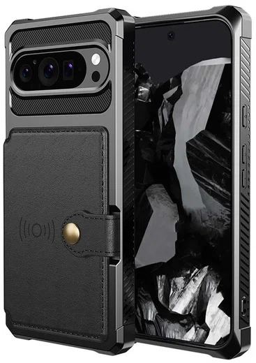 Google Pixel 9 / 9 Pro 3 in 1 Back Cover Portemonnee Hoesje Zwart afbeelding 3