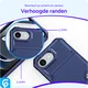 Apple iPhone 17e / 16e TPU Back Cover met Kunstleren Wallet Blauw afbeelding 8