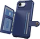 Apple iPhone 17e / 16e TPU Back Cover met Kunstleren Wallet Blauw afbeelding 11