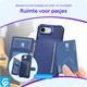 Apple iPhone 17e / 16e TPU Back Cover met Kunstleren Wallet Blauw afbeelding 2