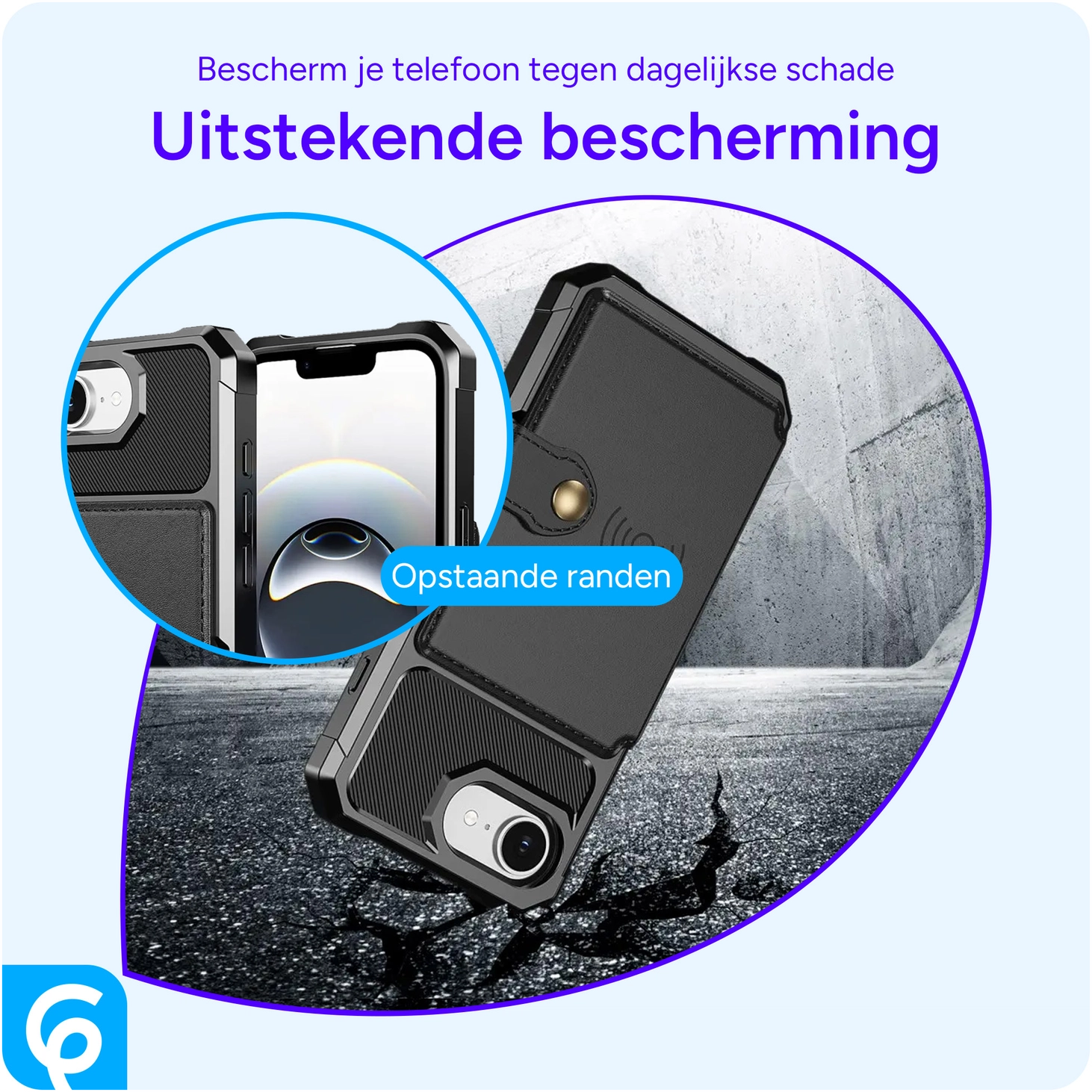 Apple iPhone 17e / 16e TPU Back Cover met Kunstleren Wallet Zwart afbeelding 6
