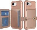 Apple iPhone 17e / 16e TPU Back Cover met Kunstleren Wallet Roze