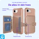 Apple iPhone 17e / 16e TPU Back Cover met Kunstleren Wallet Roze afbeelding 5