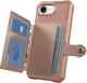 Apple iPhone 17e / 16e TPU Back Cover met Kunstleren Wallet Roze afbeelding 11