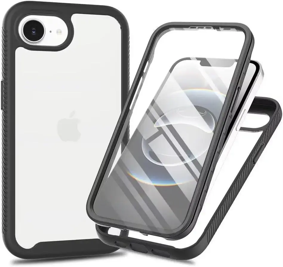 Apple iPhone 17e / 16e Hoesje Full Protect 360° Cover Hybride Zwart afbeelding 1