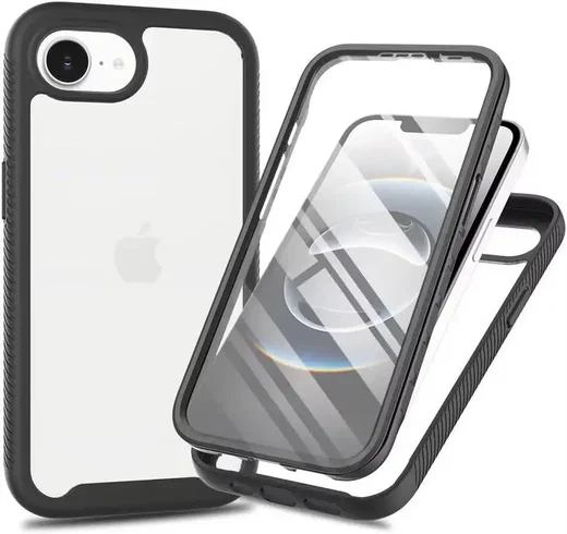 Apple iPhone 17e / 16e Hoesje Full Protect 360° Cover Hybride Zwart afbeelding 1