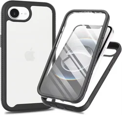Apple iPhone 17e / 16e Hoesje Full Protect 360° Cover Hybride Zwart afbeelding