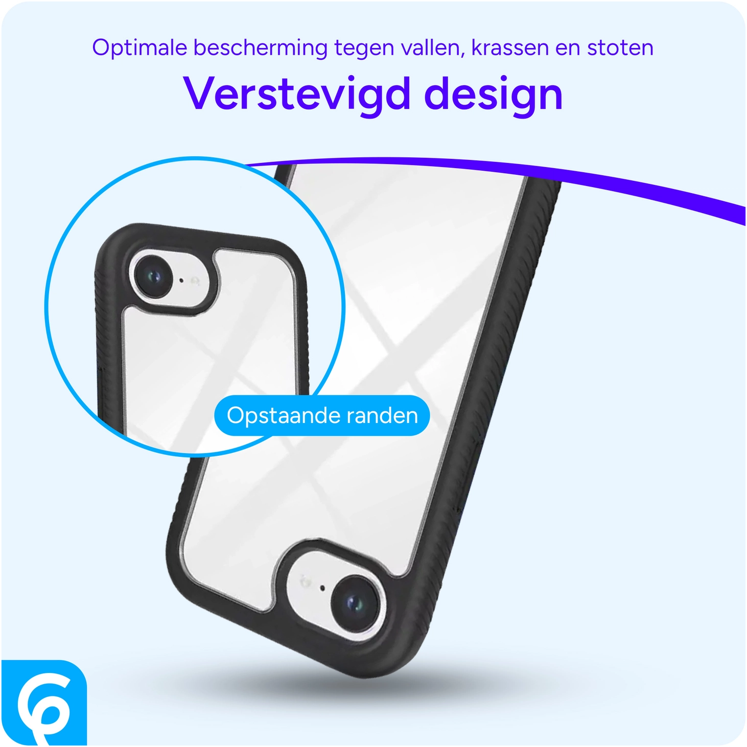 Apple iPhone 17e / 16e Hoesje Full Protect 360° Cover Hybride Zwart afbeelding 2