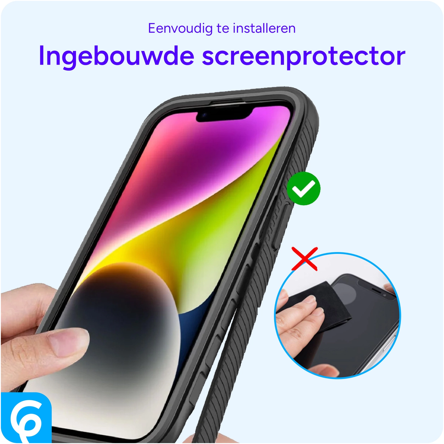 Apple iPhone 17e / 16e Hoesje Full Protect 360° Cover Hybride Zwart afbeelding 7