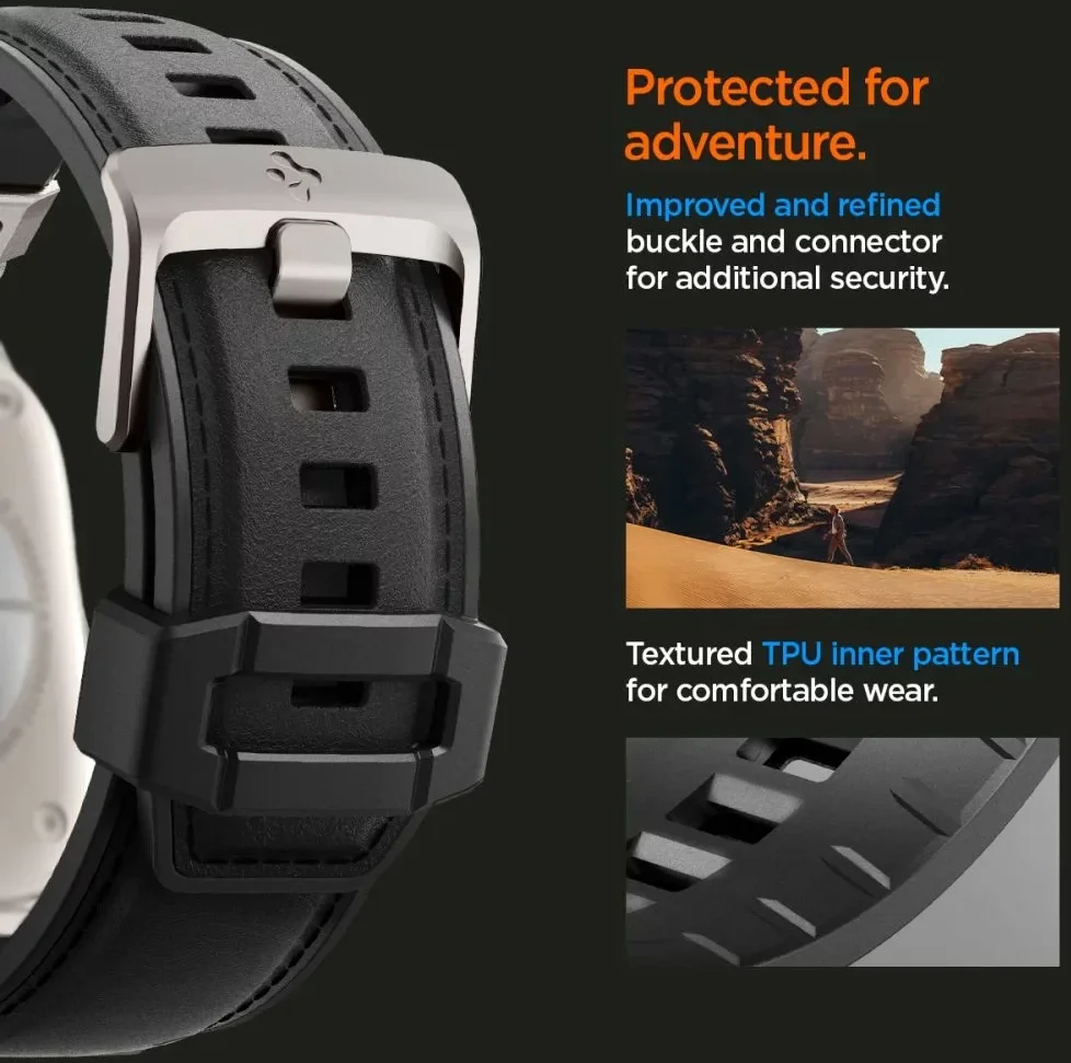 Spigen DuraPro - Apple Watch 1-10/SE/Ultra Bandje - 49/46/45/44/42MM Zwart afbeelding 5