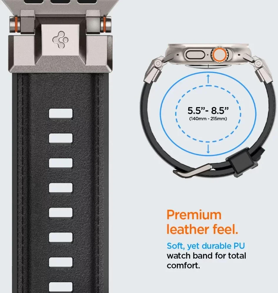 Spigen DuraPro - Apple Watch 1-10/SE/Ultra Bandje - 49/46/45/44/42MM Zwart afbeelding 6