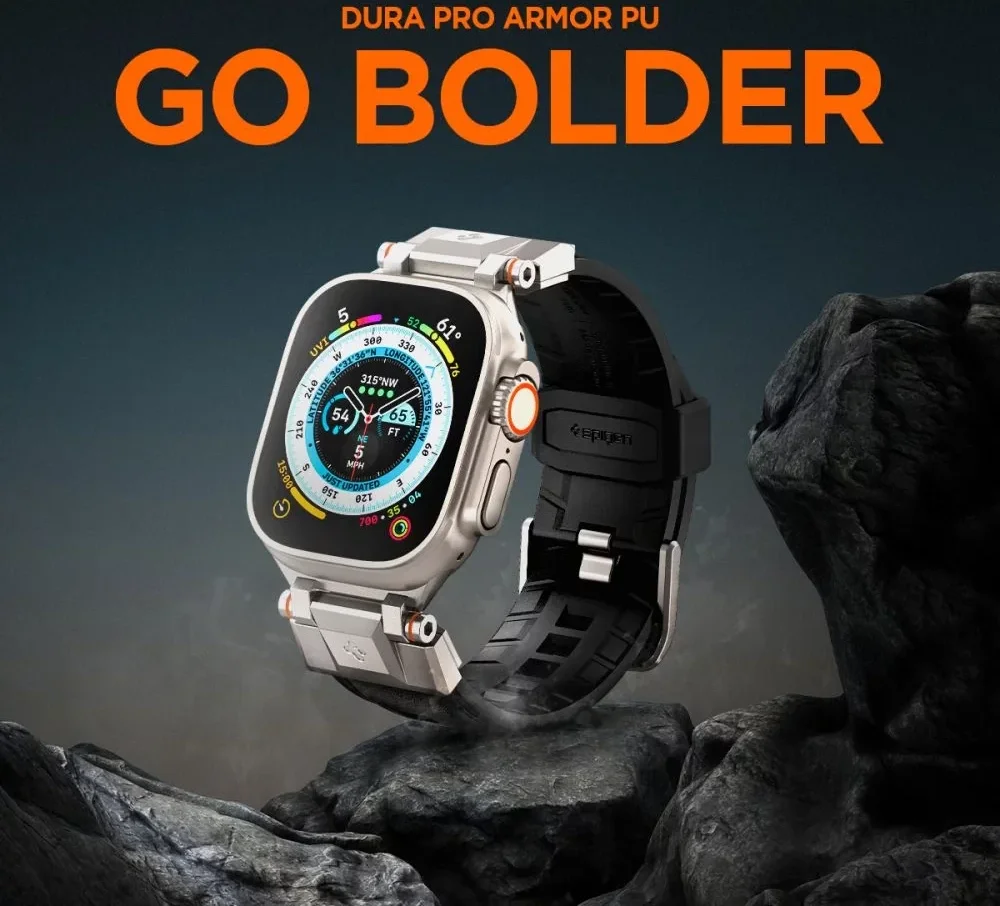 Spigen DuraPro - Apple Watch 1-10/SE/Ultra Bandje - 49/46/45/44/42MM Zwart afbeelding 8