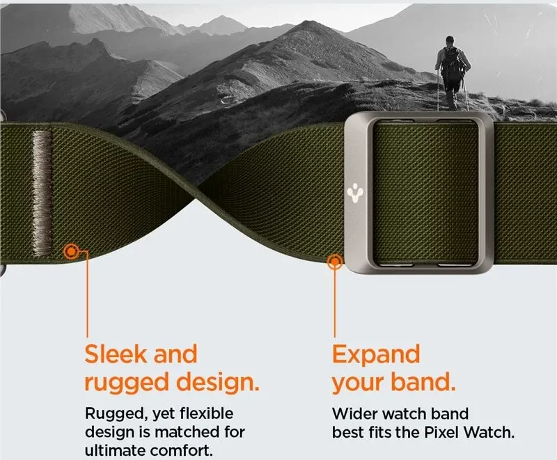 Spigen Lite Fit - Google Pixel Watch / Watch 2 Bandje - Khaki afbeelding 6