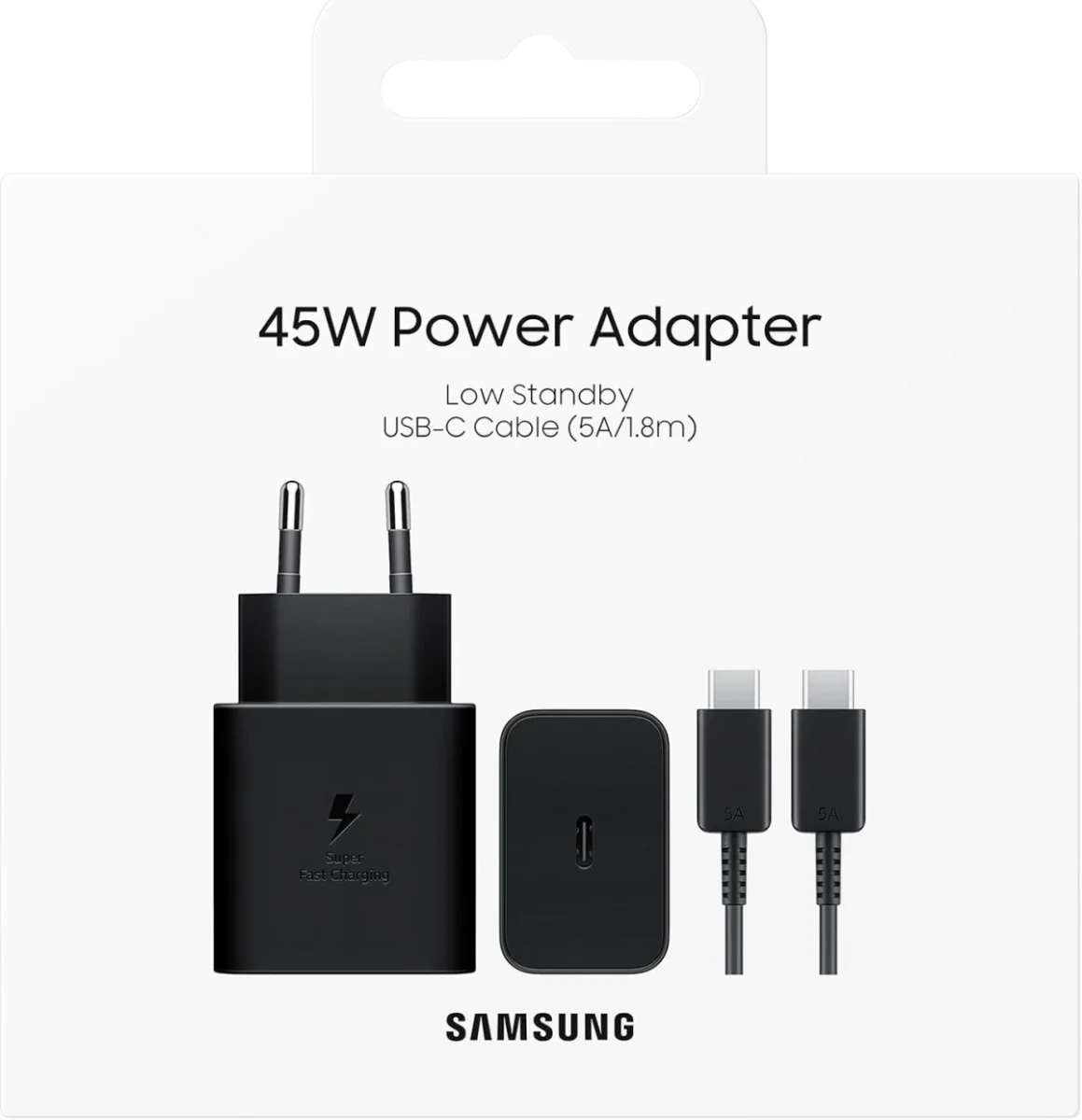 Originele Samsung 45W Efficiency Adapter met USB-C Kabel 1.8 Meter 5A Zwart afbeelding 9