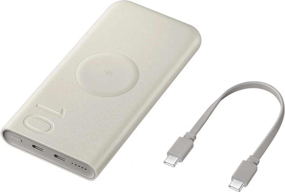 Originele Samsung 25W Wireless Powerbank met USB-C 10.000 mAh Beige afbeelding 1