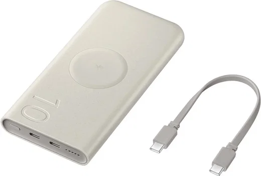 Originele Samsung 25W Wireless Powerbank met USB-C 10.000 mAh Beige afbeelding 1